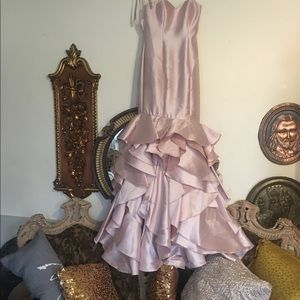 FRILLED MERMAID PROM DRESS | blush |